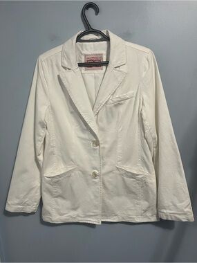 Levi's White 100% Cotton Two-Button Lightweight Blazer Pockets Size XS